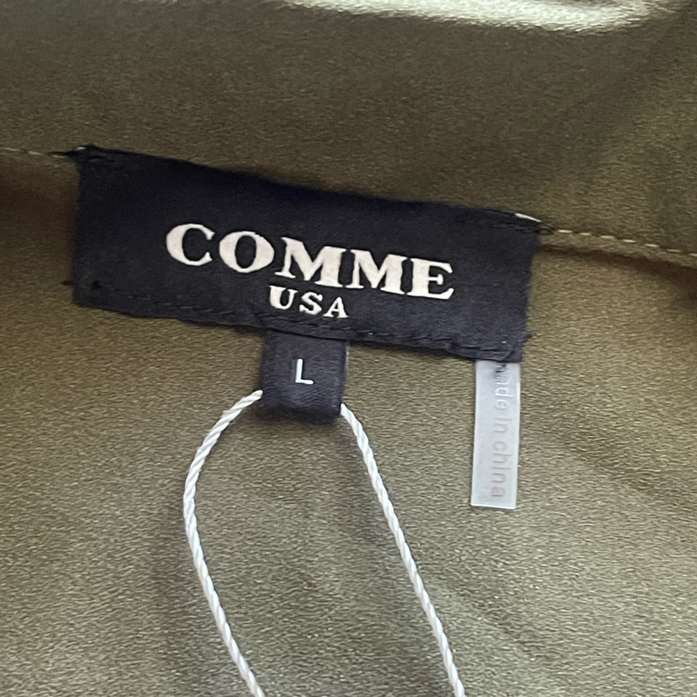 Comme USA NWT amazon army green lightweight cover up trench style shirt - Picture 7 of 7